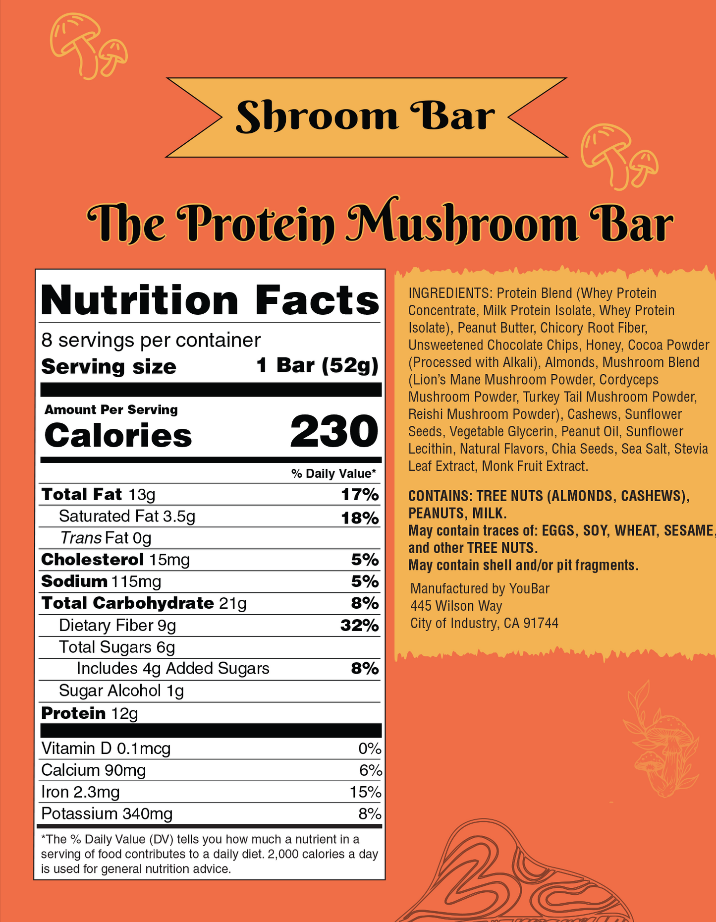 Mushroom Protein Bar